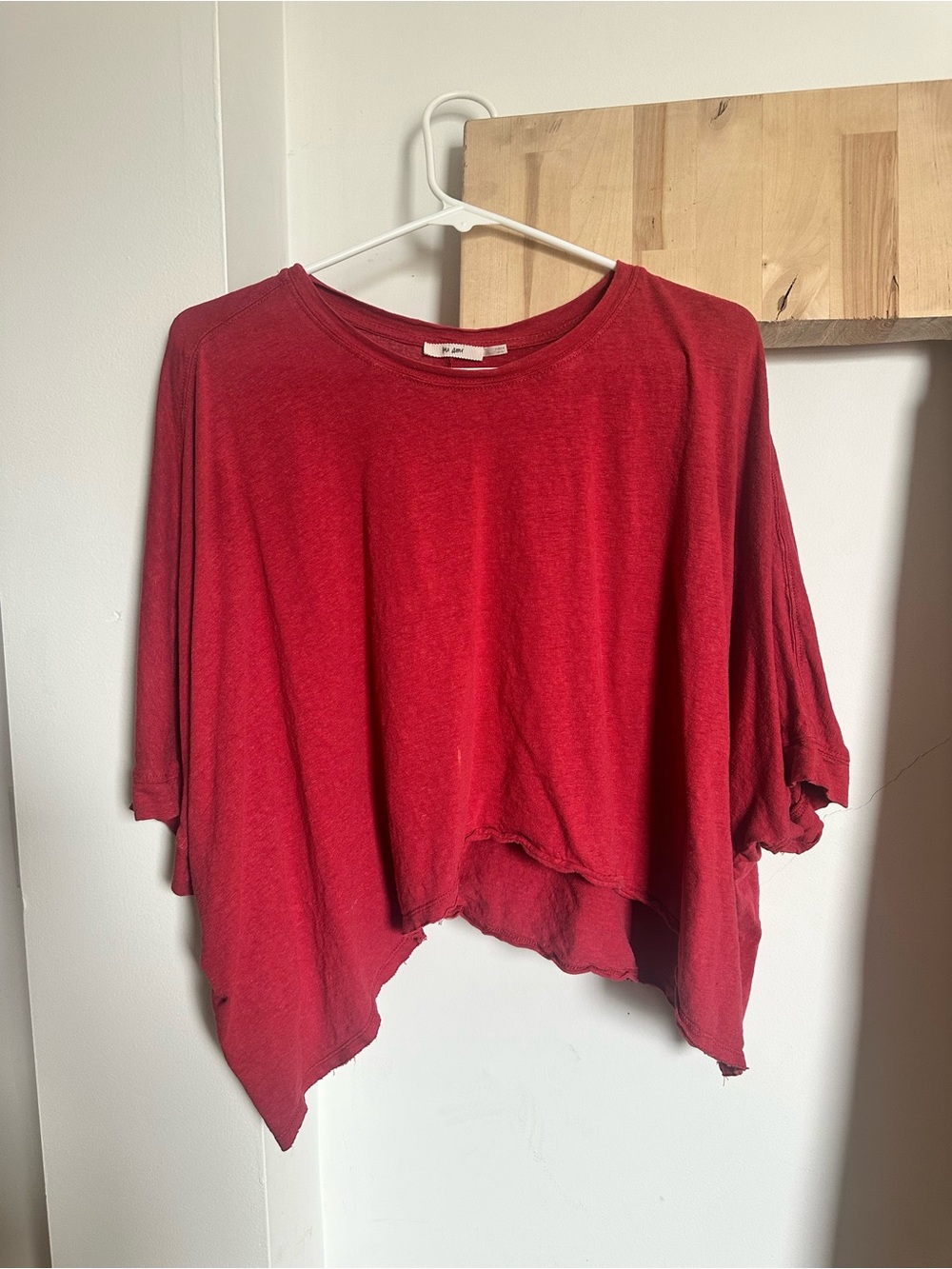 Francesca's Collections Red Cropped Boxy Tee